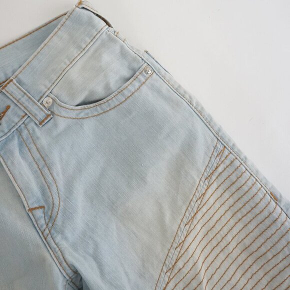 True Religion World Tour Section Moto Light Wash Skinny Blue Denim Jeans 28 - Picture 8 of 16